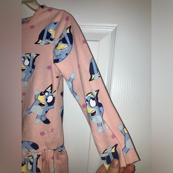 Bluey Baby Pink Peplum Flared Long Sleeve, Bluey Size: 5T girls, EUC - Picture 4 of 7